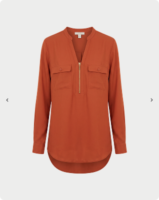 Rust orange popover shirt